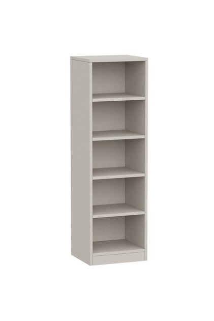 Wooden Storage Display Shelves 5-Tier Freestanding, Light Grey