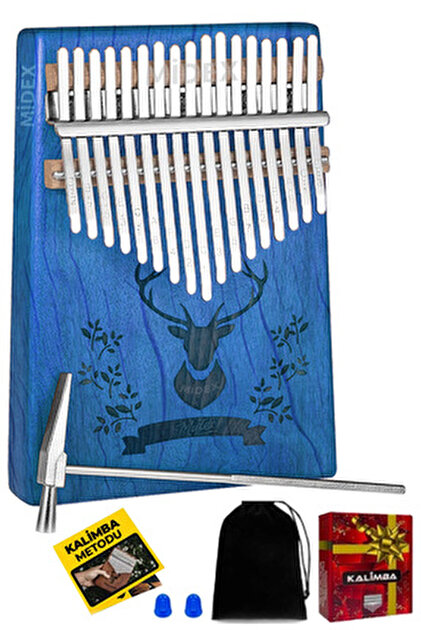 Midex Klx-456 Hakiki Maun Ağacı Kalimba 17 Çelik Tuşlu (TÜRKÇE