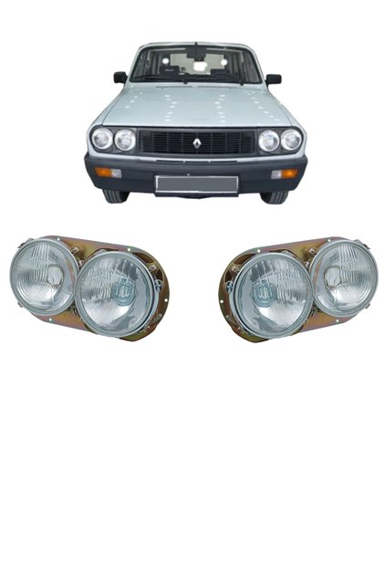 RENAULT 12 TOROS ÖN FAR SAĞ SOL TAKIM HALİNDE ÇİFT YUVARLAK MODEL