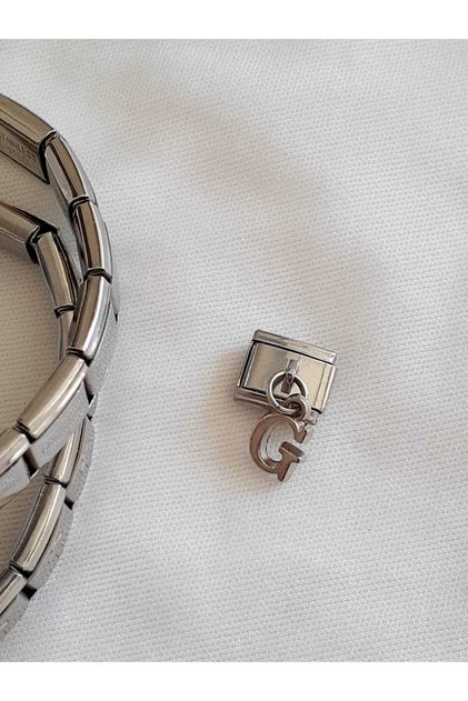 G Letter Steel Italian Charm