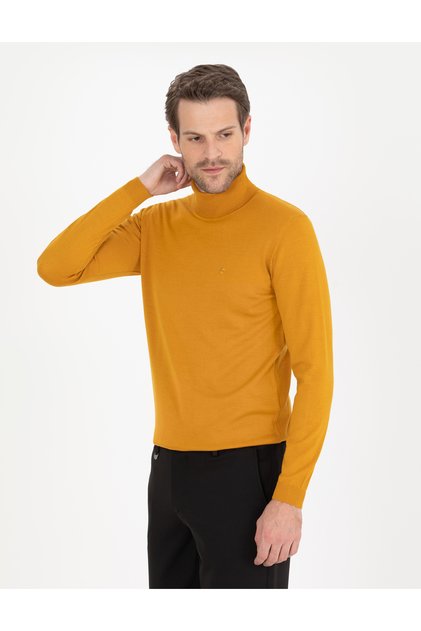 Safran Slim Fit Turtleneck Wool Blended Basic Knitwear Sweater 50257302-Vr043