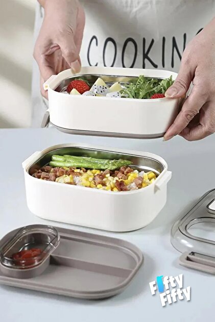 Vagonlife 1450 ML 3 Kat Çelik (2 Kat Kullanılabilir) Bento Lunch