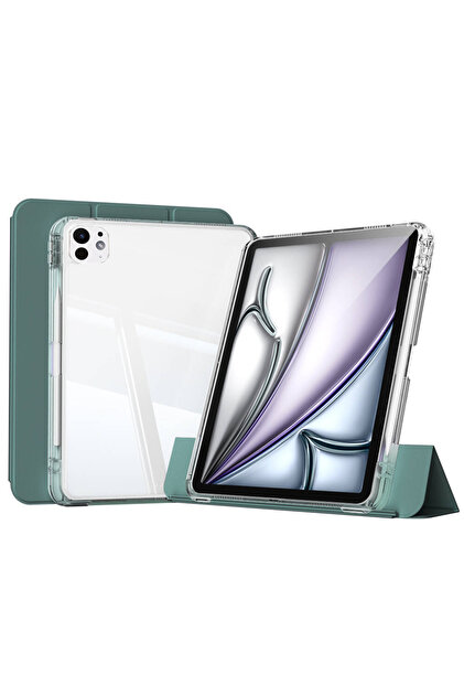 UnDePlus iPad Pro 13inç M4/M5 Kılıf Kalem Bölmeli Akrilik Şeffaf