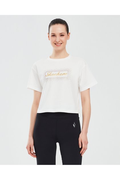 تي شيرت W Graphic Tee Shiny Logo تي شيرت نسائي أبيض S221460-102