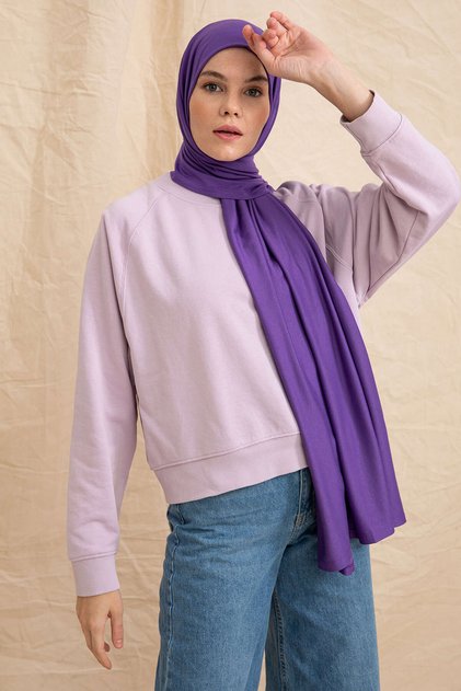 Combed Cotton Violet Shawl