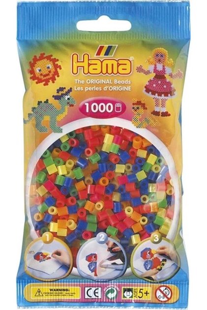Mărgele Midi 1.000 bucăți - Culori Neon