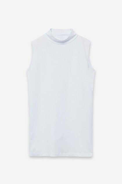 Sleeveless Turtleneck White Body