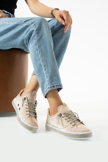 Women's Beige Stone Orthopedic Sneakers