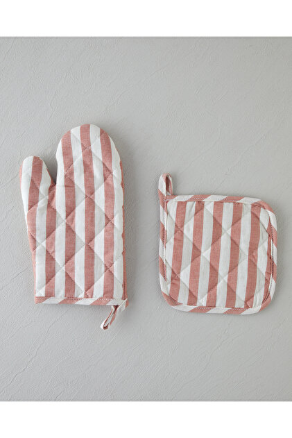 Cooker Cotton-Linen 2-Piece Kitchen Set 18X28 Cm+18X18 cm Tile