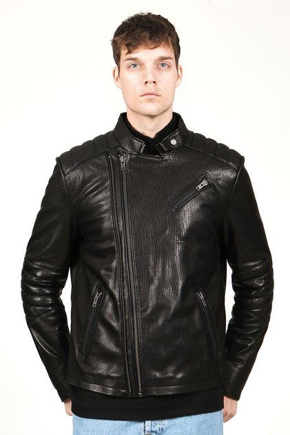 E-1087 Jumbo Genuine Leather Men's Coat
