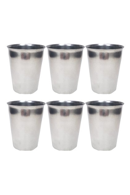 6 Pieces Stainless Steel Chrome Cups 9 x 7.5 x 5.5cm