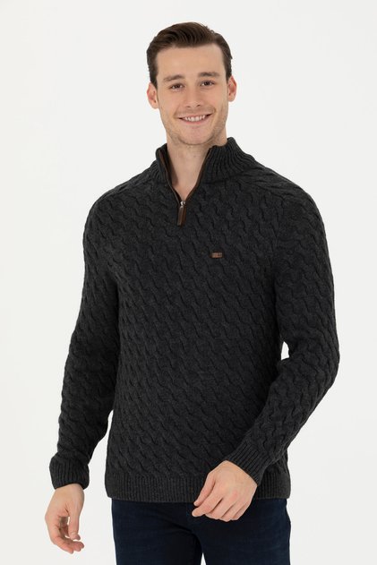 Men's Anthracite Melange Sweater 50270989 -Vr081