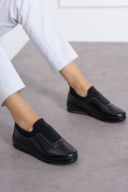 Women's Black Stretch Stone Orthopedic Mother Shoes Casual Women's Shoes