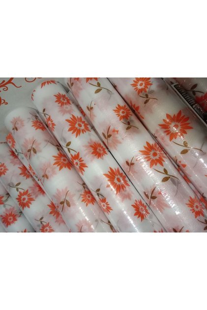 Foam Shelf Cover Cover Wildflowers Bright Orange 45 Cmx 4m