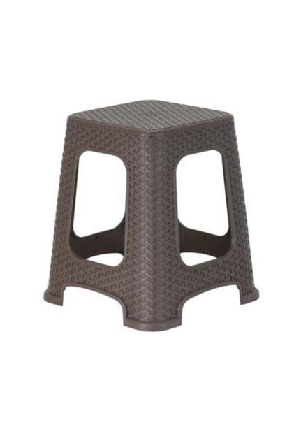 Sturdy Plastic Star Rattan Large Stool Brown (1 Pcs)