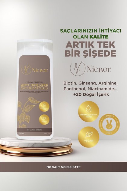 Dökülme Karşıtı Şampuan,tüm Saçlar,vegan, Hızlı Uzatma,sülfatsız Tuzsuz Saç Dökülmesine Karşı 300ml