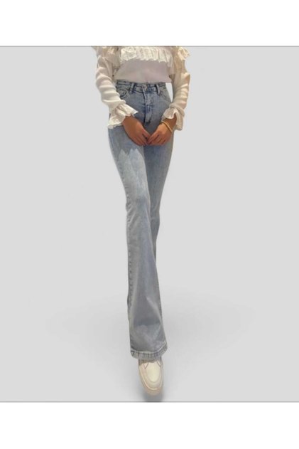 Melina's Spanish High Waist Colorfast Blue Snow Jeans