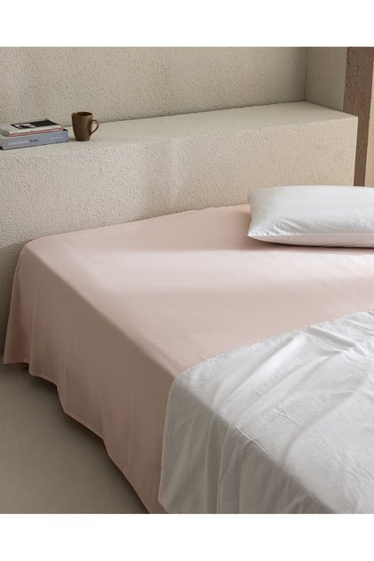 Manon Double 100% Cotton Ranforce Elasticless Sheet - Powder