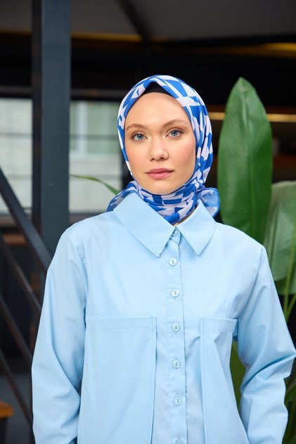 Harmony Collection Soft Scarf Denim Blue White 1181-10