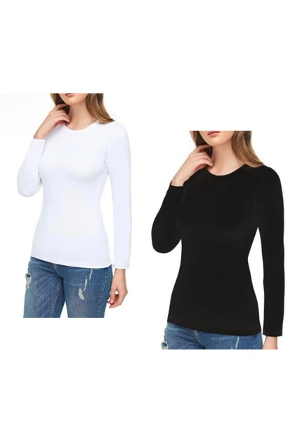 Women's Modal Elastane Long Sleeve Athlete/Badi-2Pack