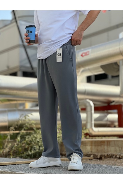 Yeni Sezon Rahat Kalıp Esnek Kumaş Beli Lastikli Baggy Pantolon