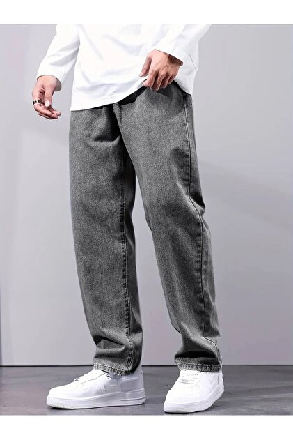 boys denim pants / グレー Cuqq Denim Men's Baggy Model Acid Wash Gray Jeans Trousers Jean