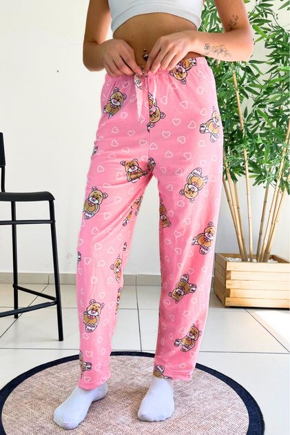 Sanjivi mekani Somot tekstura plišani medved Sa deznom Antilop donji deo pidžame pantalone