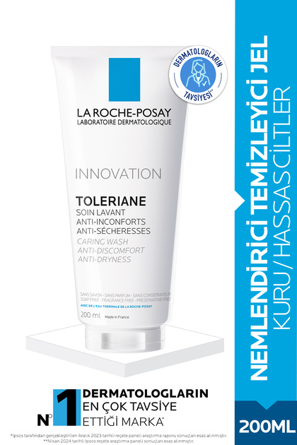 Toleriane Caring Wash Kuru ve Hassas Ciltler İçin Krem Formda Nemlendirici Temizleme Jeli 200 ml