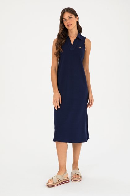 Women's Navy Blue Knitted Dress 50289197 -Vr033