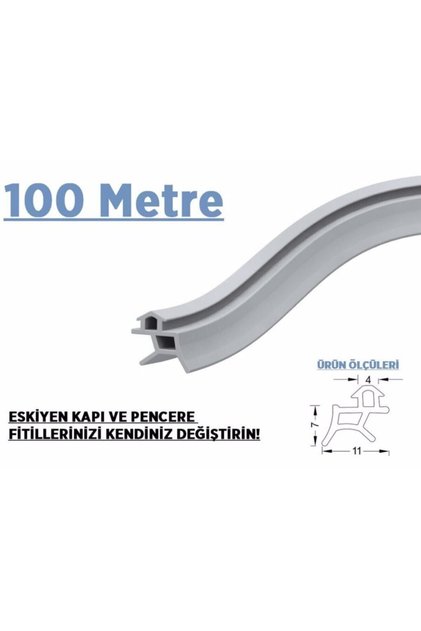 Gri Pimapen Kapı Pencere Contası Pvc Doğrama Fitili 100 Metre Egepen, Winsa, Bütün Klasik