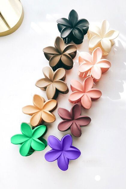Colorful Lotus Flower 8CM Buckle 2 Pieces