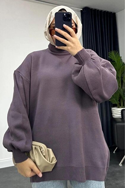 Half-Throated Hijab Knitwear Sweater