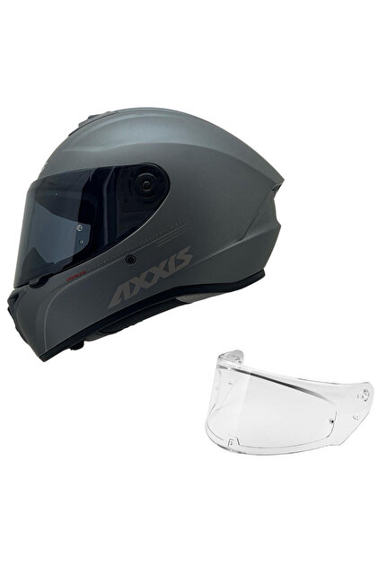 Axxis DRAKEN S SOLİD MAT TİTANYUM DESENLİ MOTOSİKLET KASKI ÇİFT