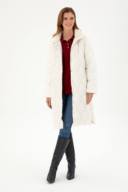 Women's Cream Coat 50289582-Vr071