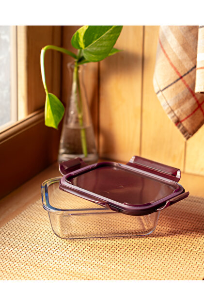 ＊＊COCO＊＊様 Madame Coco Modena Dikdörtgen Kapaklı Borosilikat Cam Saklama Kabı