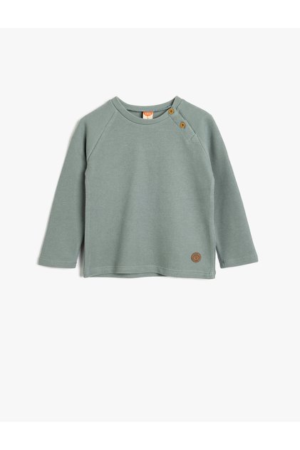 Knitwear Sweater Button Detailed Round Neck Long Sleeve