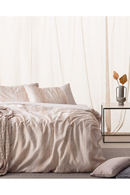 Madame Coco Sarthe Beige Double 100% Cotton Crepe Bedding Set