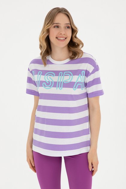 Women's Lilac Crew Neck T-Shirt 50285851 -Vr034