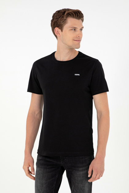 Men's Regular Fit Crew Neck Black Basic T-Shirt 50284640-VR046