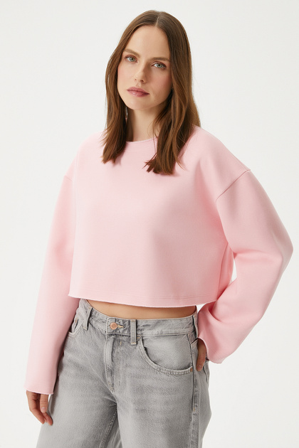 Women's Vegas Pink Raised Crop Sweatshirt