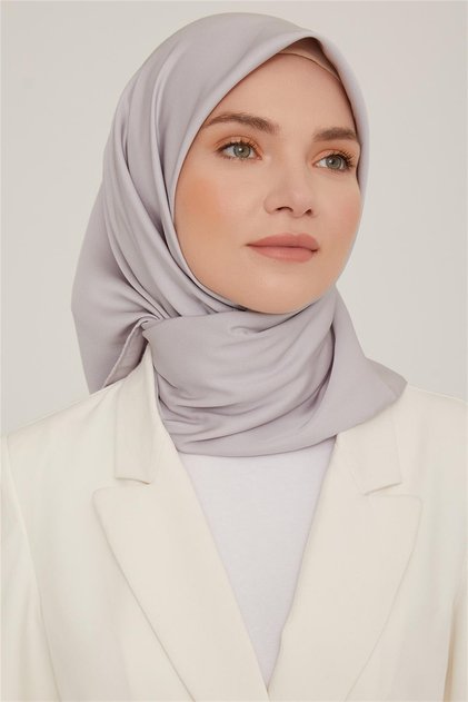 Eșarfă simplă din twill - Argintiu 766