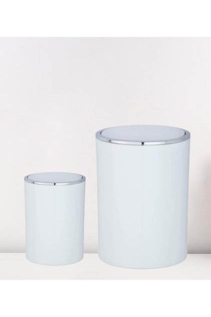 2'li Beyaz, Çöp Kovası 5 Litre Ve 2 Litre - İnca Model