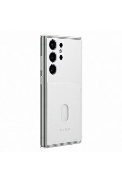 Samsung Galaxy S23 Ultra Çerçeveli & Kart Yuvalı Kılıf - Beyaz