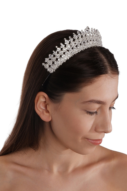 Princess Bridal Zircon Crown with Shiny Zircon Stone Special Design Bridal Wedding Henna Crown