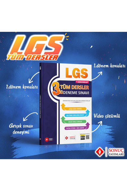 Sonuç Yayınları Sonuç Yayınları Lgs Tüm Dersler 3'lü Deneme 2025