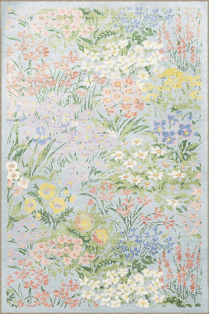 Floral Temalı Çok Renkli Çiçek Desenli Kreatif Modern Dekoratif Halı 3427