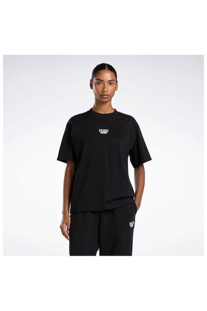 Black Women's Round Neck T-Shirt Il4642 Classics Relaxed F