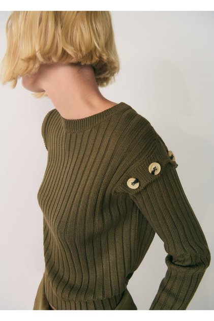 Shoulder Buttoned Sweater