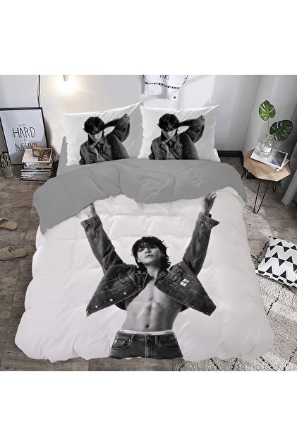 hediyechy Gift Duvet Cover Jungkook Bts Grup Baskılı Çift Kişilik