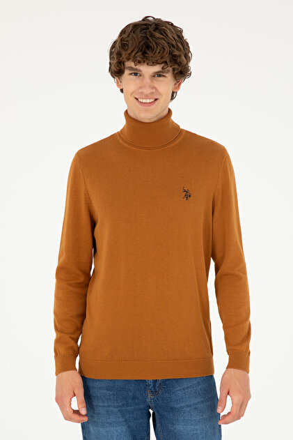 Men's Slim Fit Turtleneck Coconut Basic Sweater 50293523 -Vr153